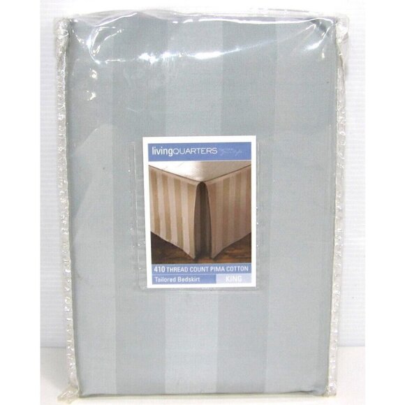 Living Quarters Other - LIVING QUARTERS gray-ish blue KING tailored bed skirt Pima Cotton 410 tread NEW!